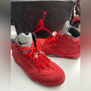 2017 Air Jordan 5 Retro Red Suede Shoes Size 12 U.S (136027-602)